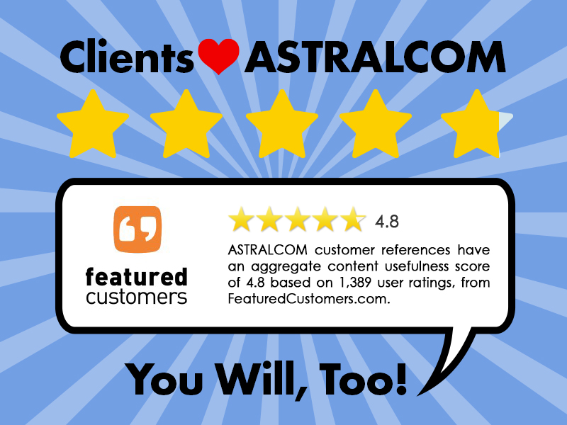 We value the relationships we create with our clients. Great ratings are nice, too. 4.8 Stars